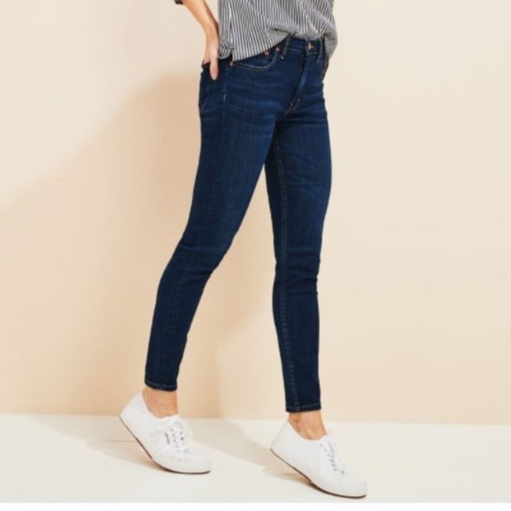 Vineyard Vines Stretch Skinny Jeans Dark Blue Mid Rise 10